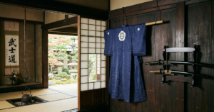 Imagen que muestra un Haori samurai en la epoca feudal